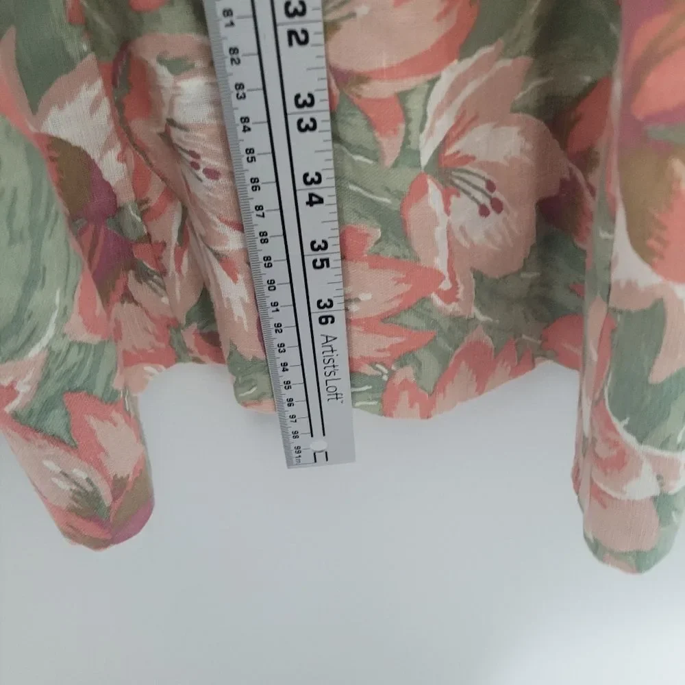 Vintage Liberty House Hawaiian pastel muted floral maxi cottagecore skirt